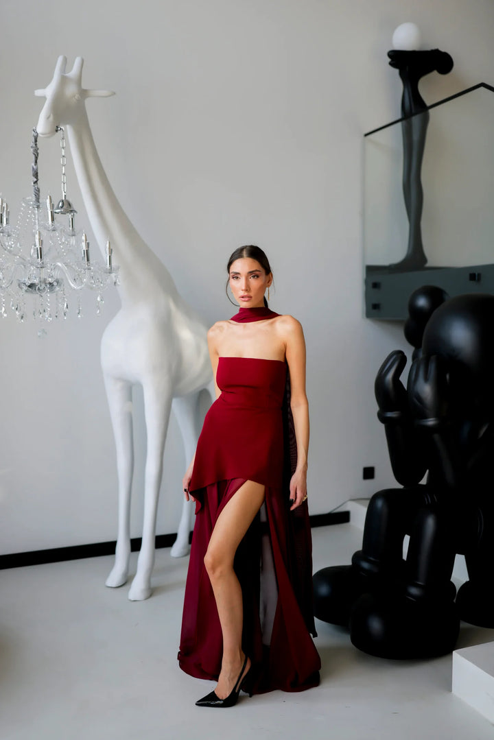 Elodie - Strapless Chiffon Gown