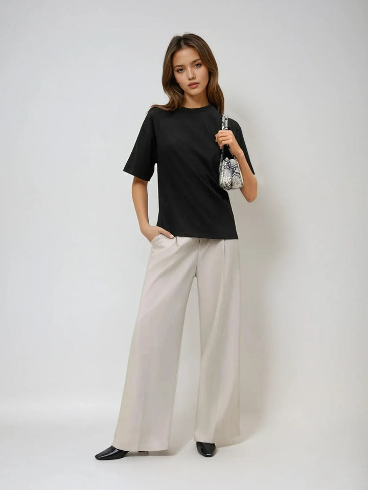 Smart Casual Cotton-blend Asymmetrical Hem Tee