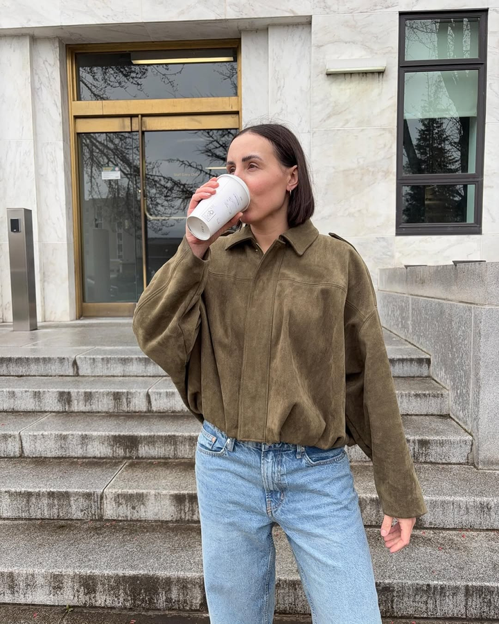 Sahara Suede Effect Bomber Jacket