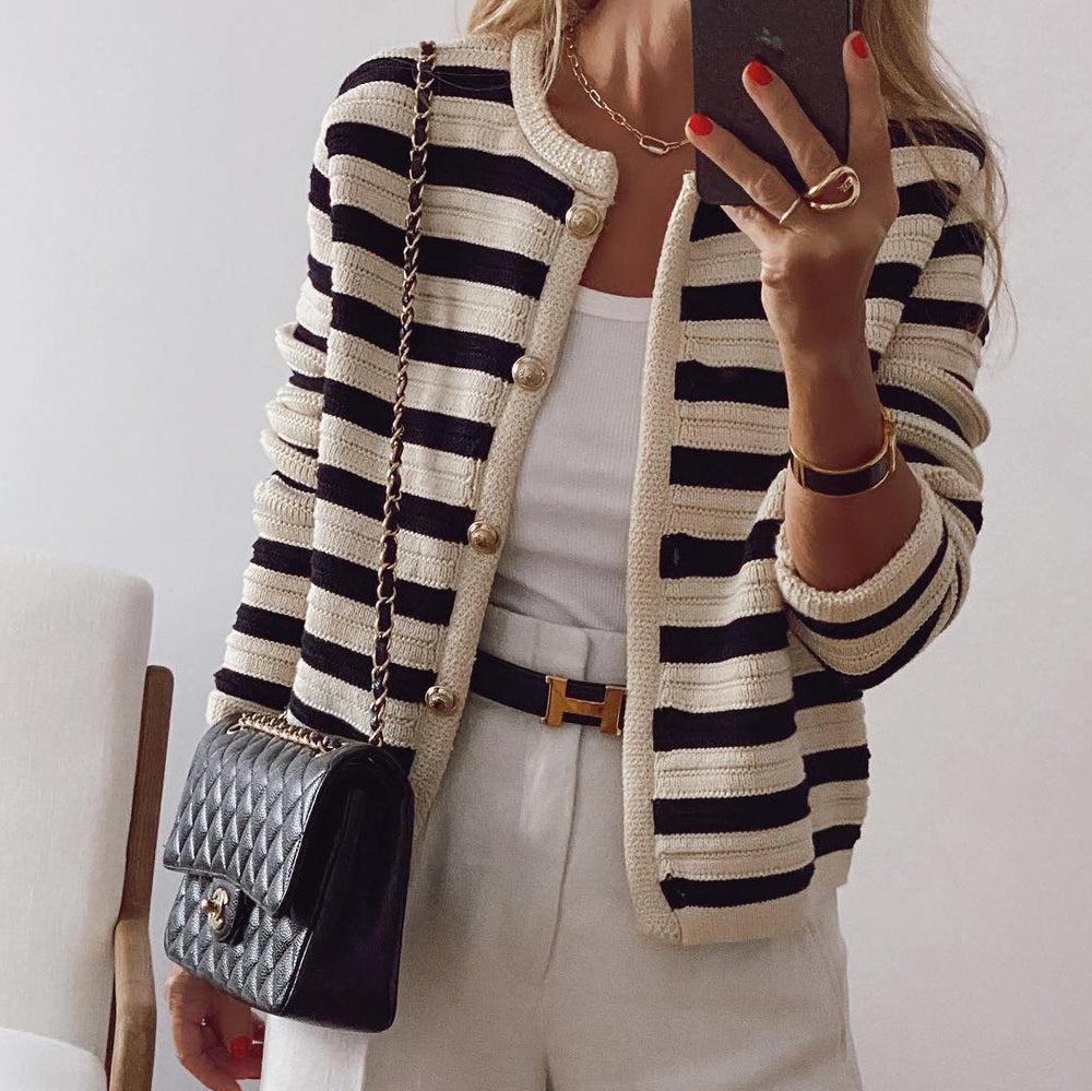 Bellemode Striped Cardigan