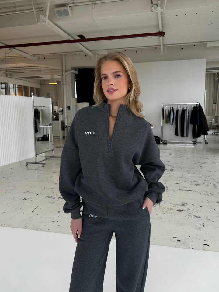 VDB zipper sweatshirt - dark gray melange