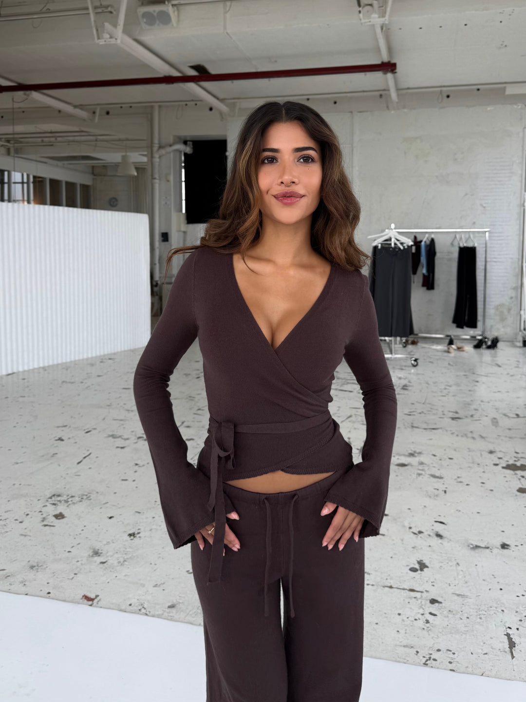 Ballerina knit top - dark brown