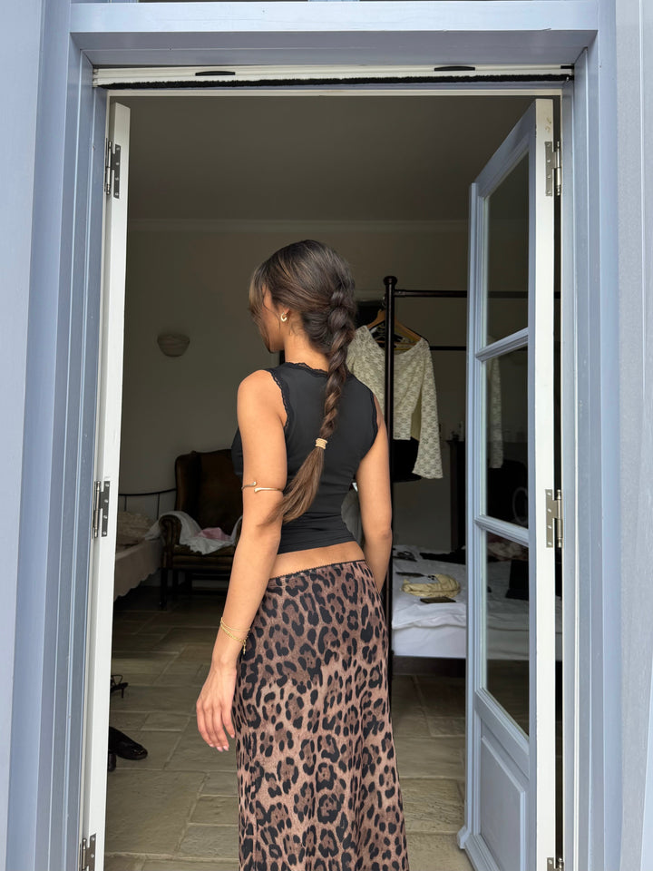 Basic lace top - black