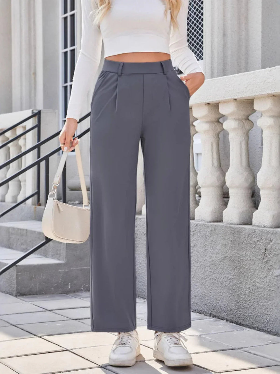 Effortless High-Waisted Wide-Leg Trousers