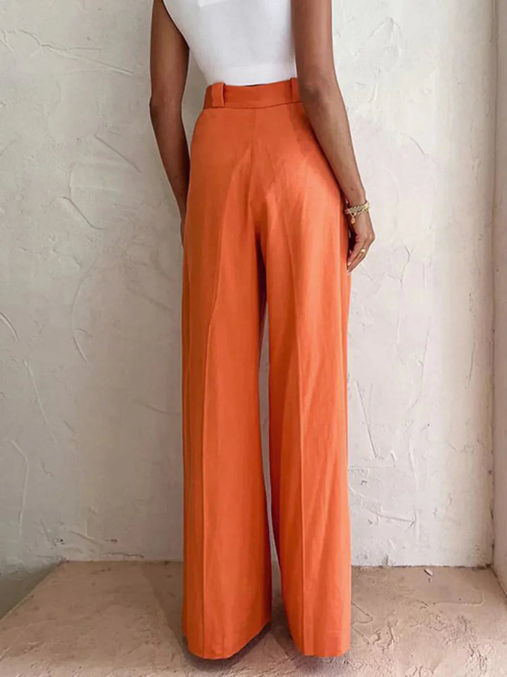 Vitamin-C Casual High Waist Wide Leg Pants