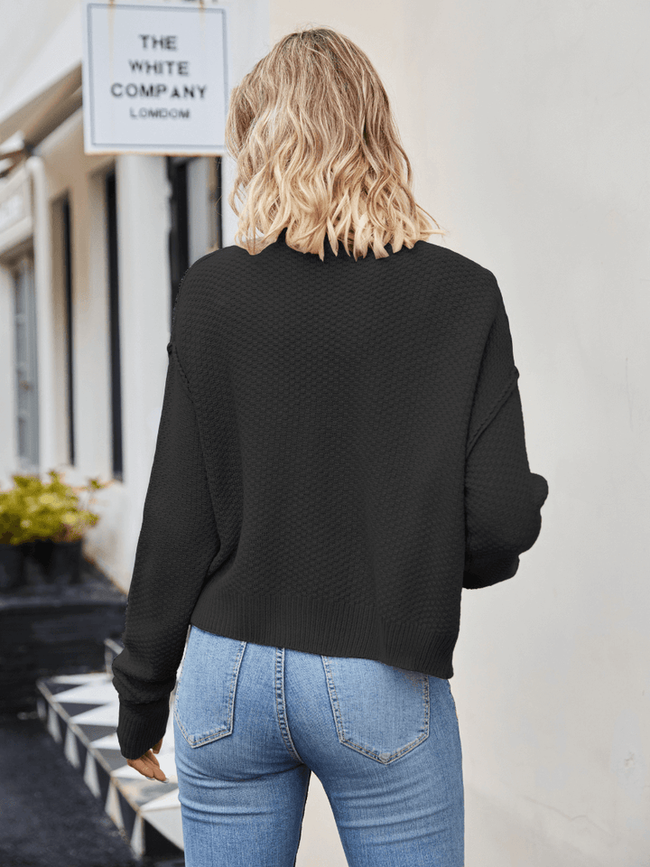Black Willow Crest Textured Cardigan