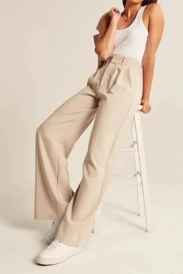 Seabourne Pleated Wide-Leg Pants
