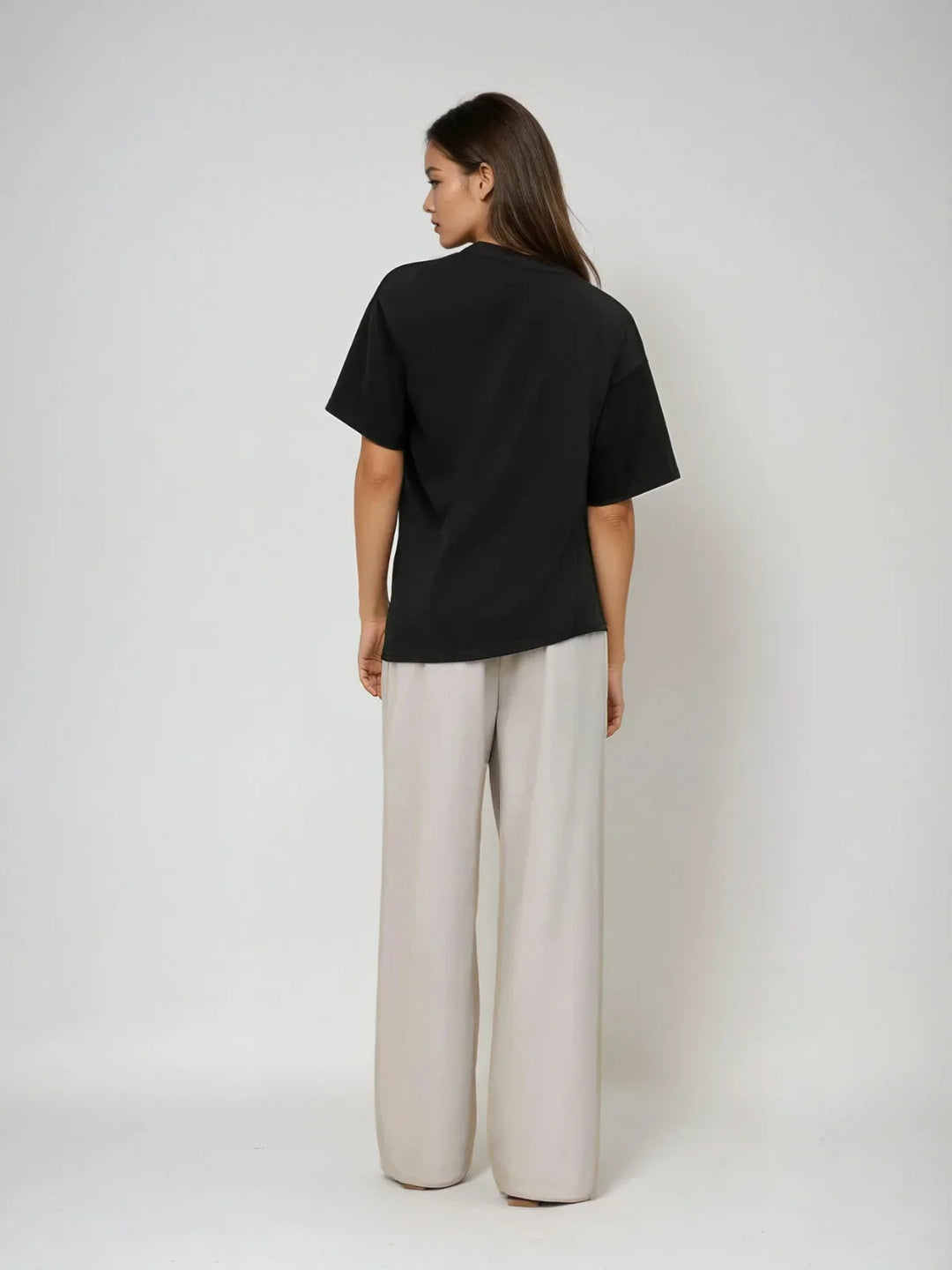 Smart Casual Cotton-blend Asymmetrical Hem Tee