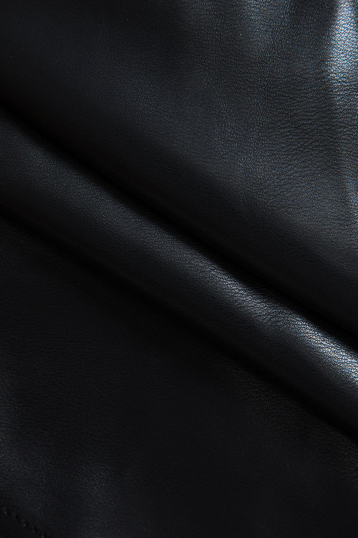 Sculpted Faux Leather Asymmetry Top