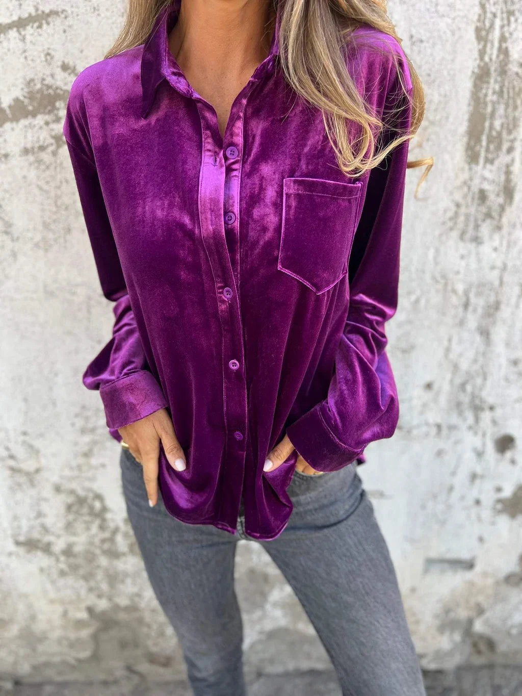 Velvet Afterglow Button Shirt