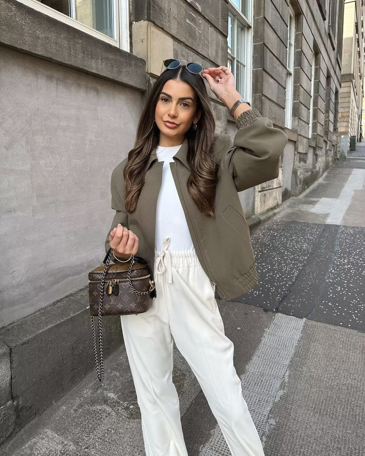 Sloane Zip-Up Bomber Jacket