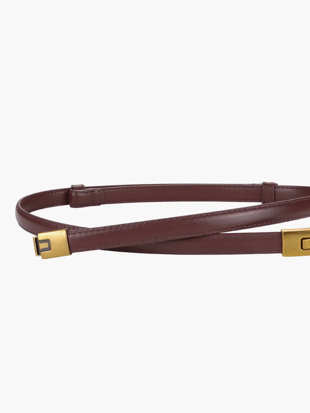 Leather Vintage Magnet Closure Slim Belt