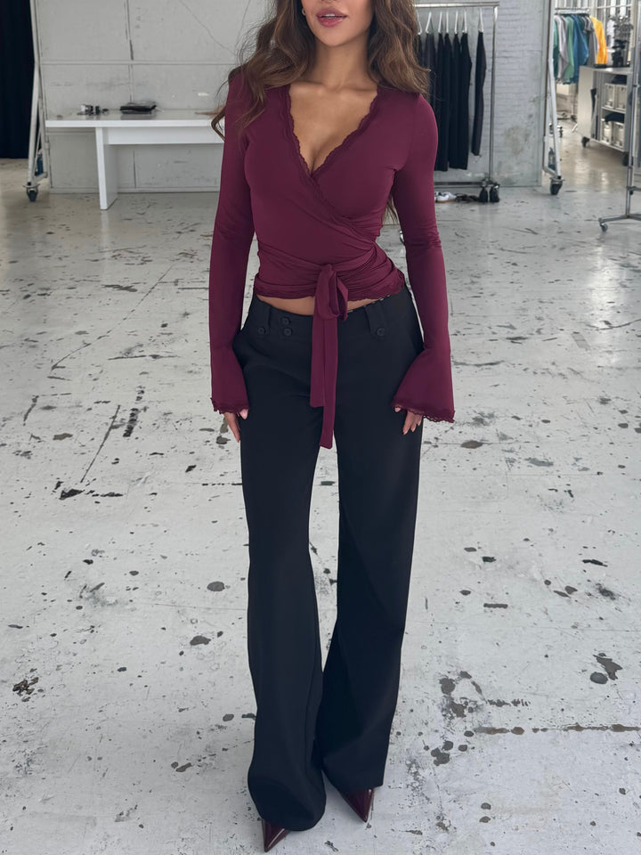 Ballerina basic top - burgundy