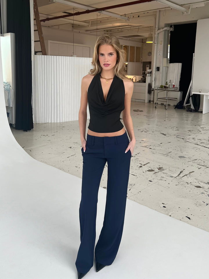 Livia low waist trousers - dark blue