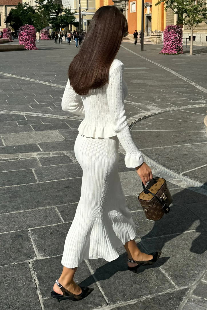 Marseille Elegance Knit Skirt Set