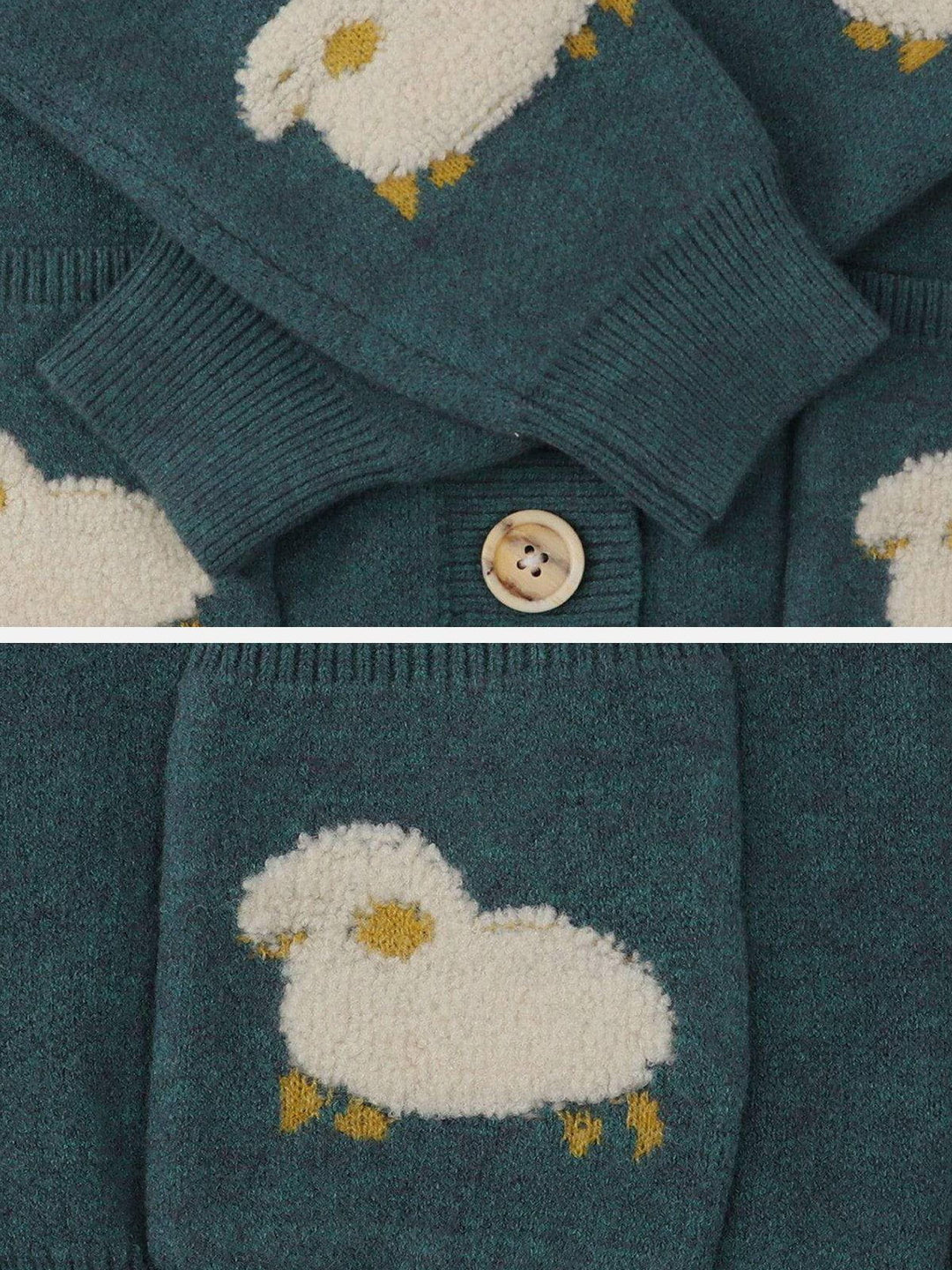 Meadow Whimsy Lamb Knit Cardigan