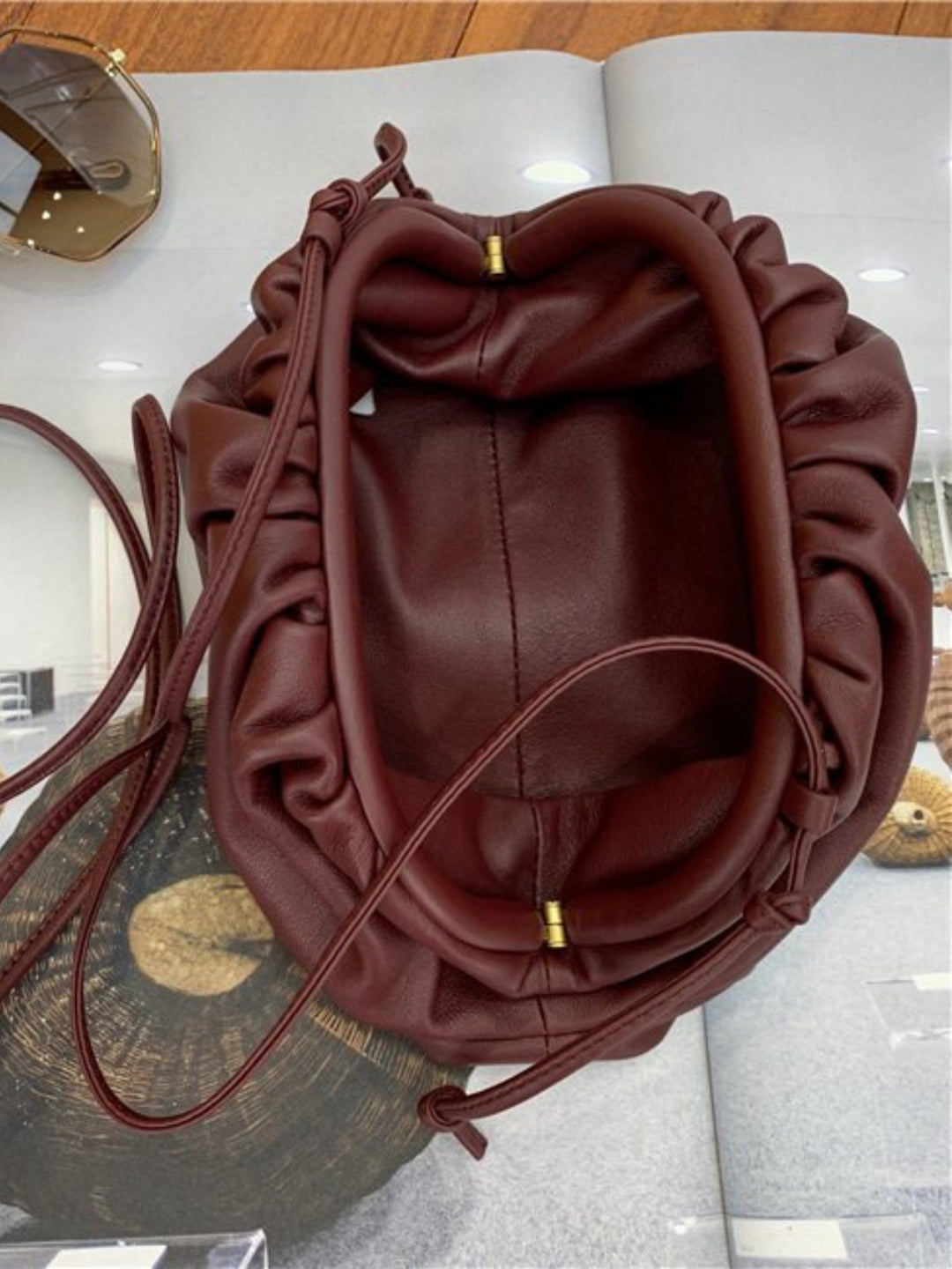 Vienna Ruched Drawstring Shoulder Bag