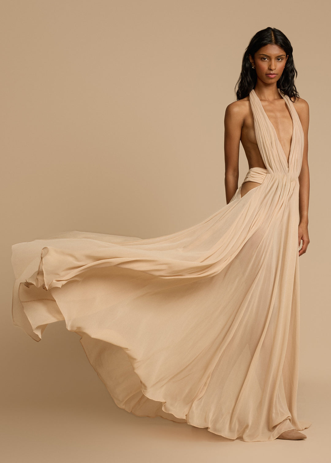 Tatiana - Draped Georgette Maxi Dress