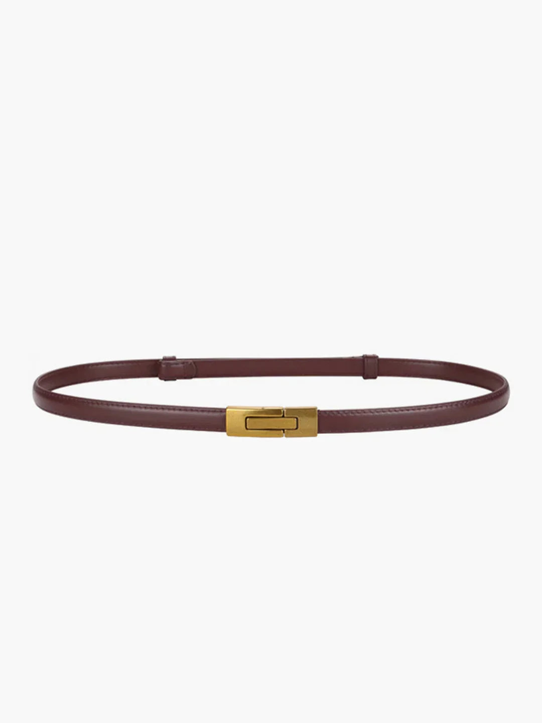 Leather Vintage Magnet Closure Slim Belt