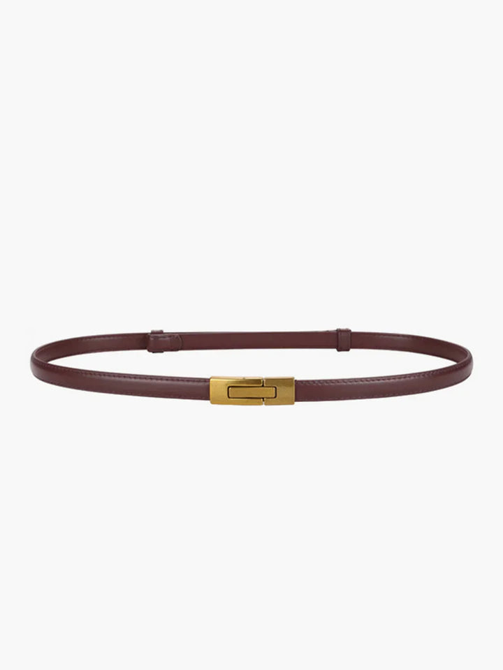 Leather Vintage Magnet Closure Slim Belt