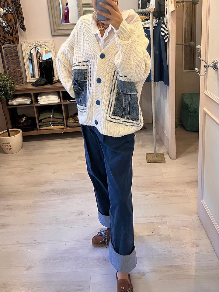 Parker Denim Pocket Knit Cardigan