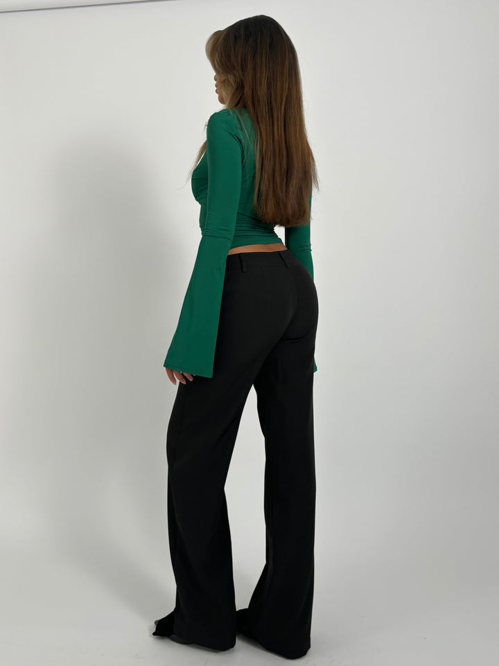 TALL Vera Wide low waist trousers - black