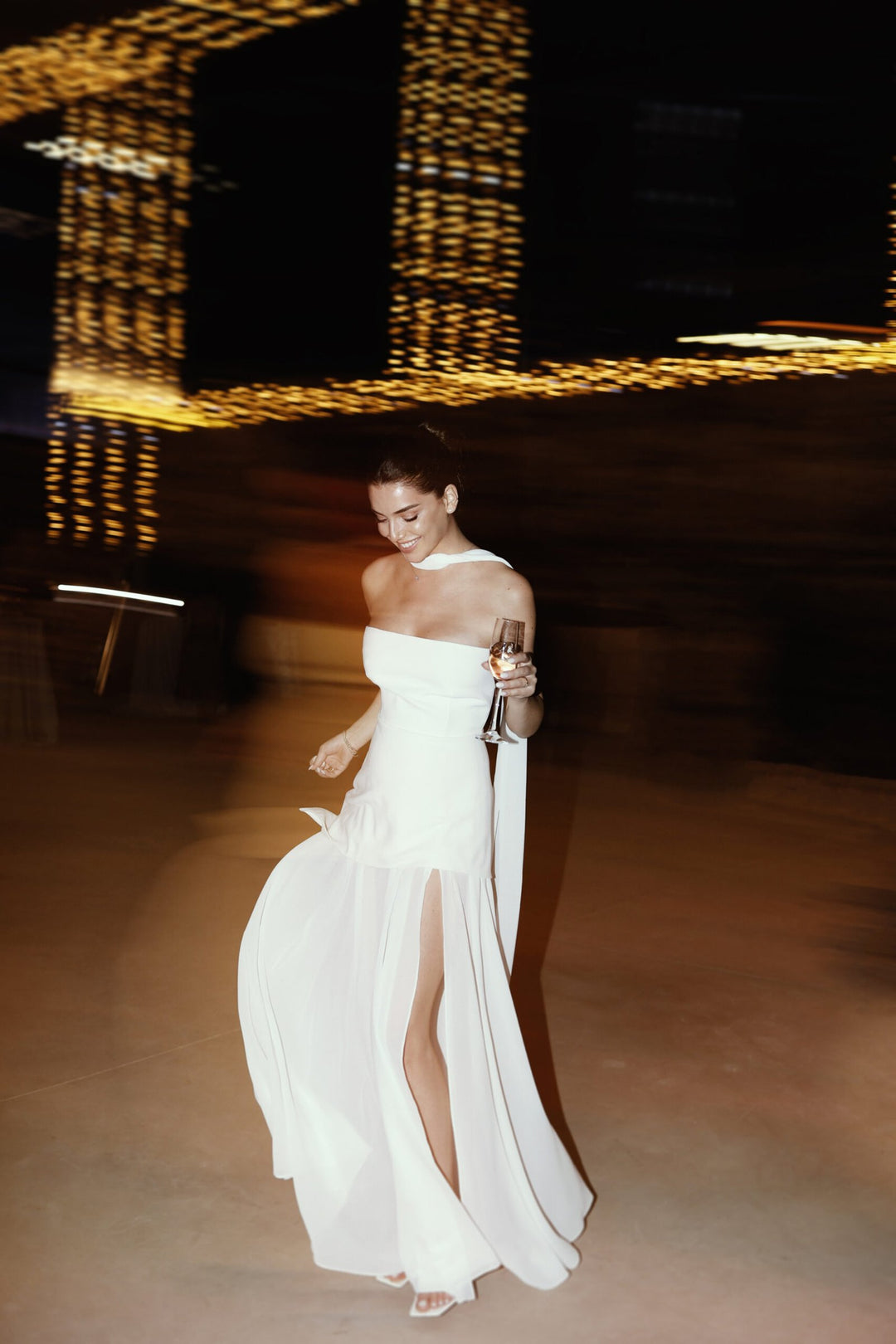 Elodie - Strapless Chiffon Gown