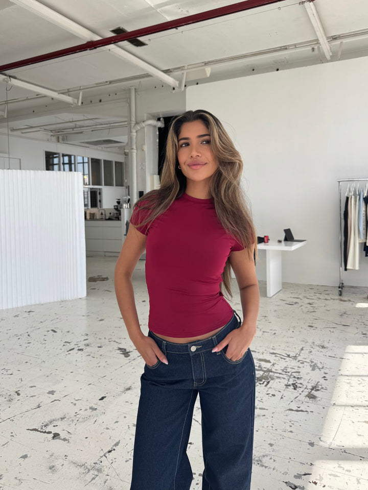 Basic tee - dark red