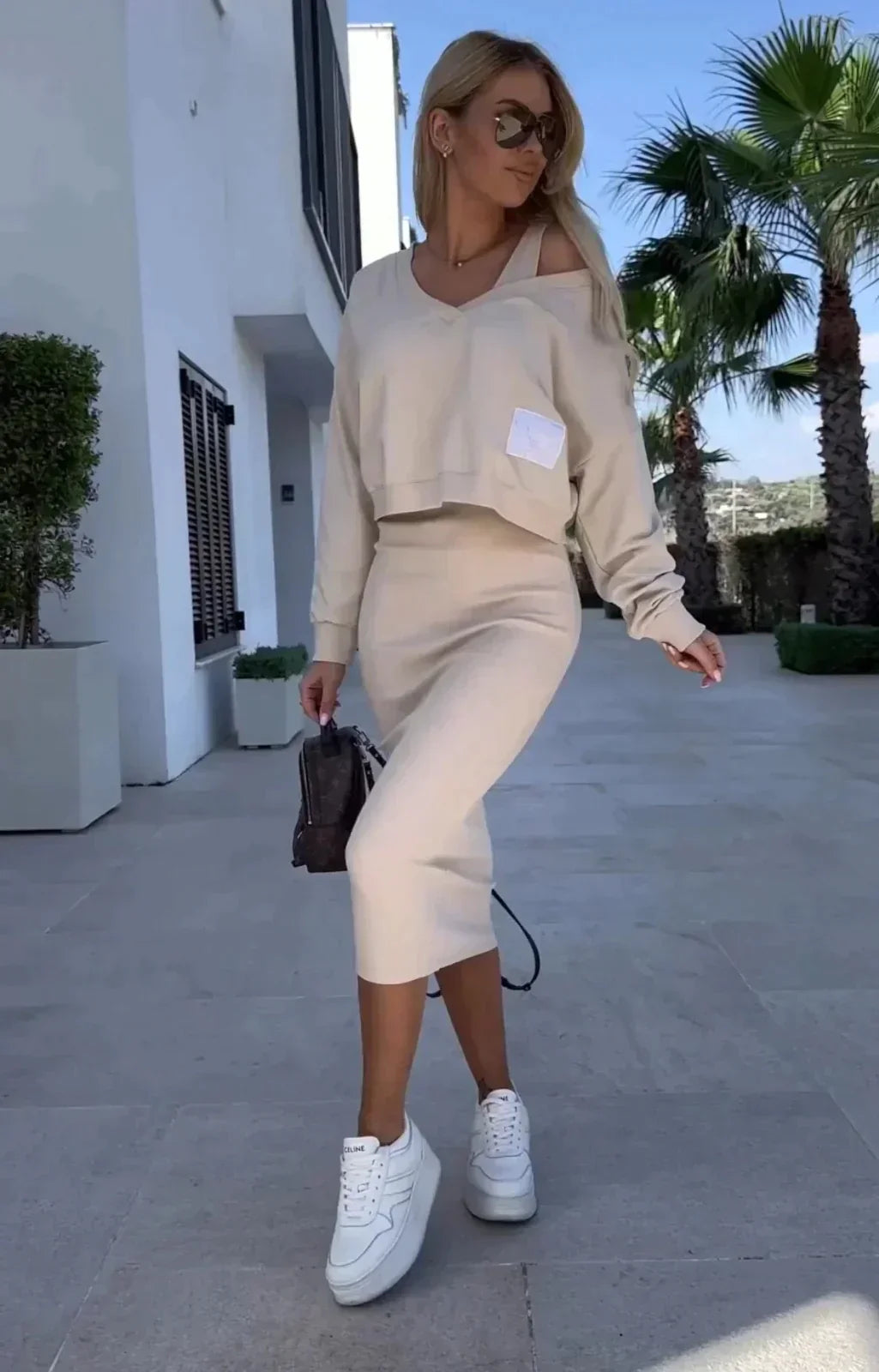 Off-Duty Luxe Ribbed Midi Set