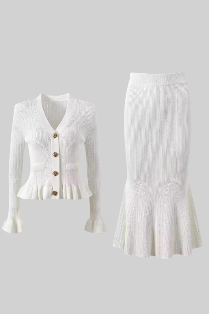 Marseille Elegance Knit Skirt Set