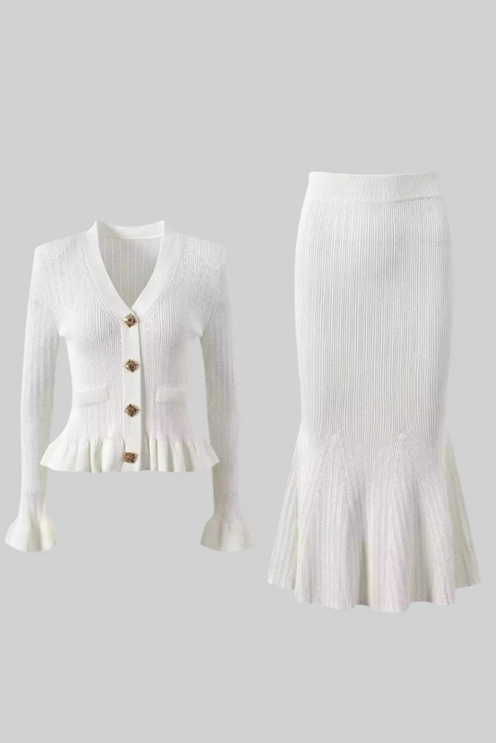 Marseille Elegance Knit Skirt Set