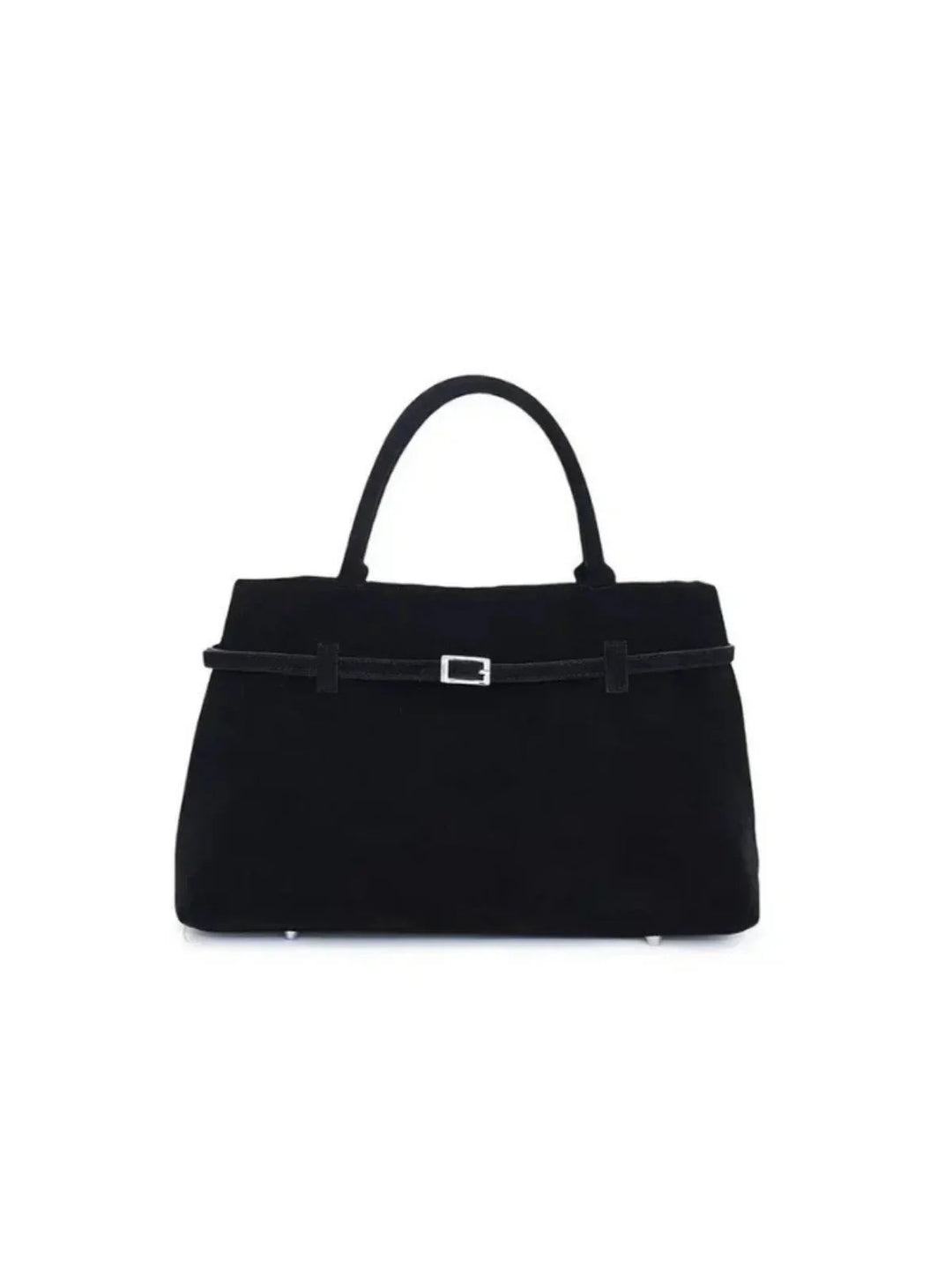 Vintage Buckle-Design Top-Handle Bag