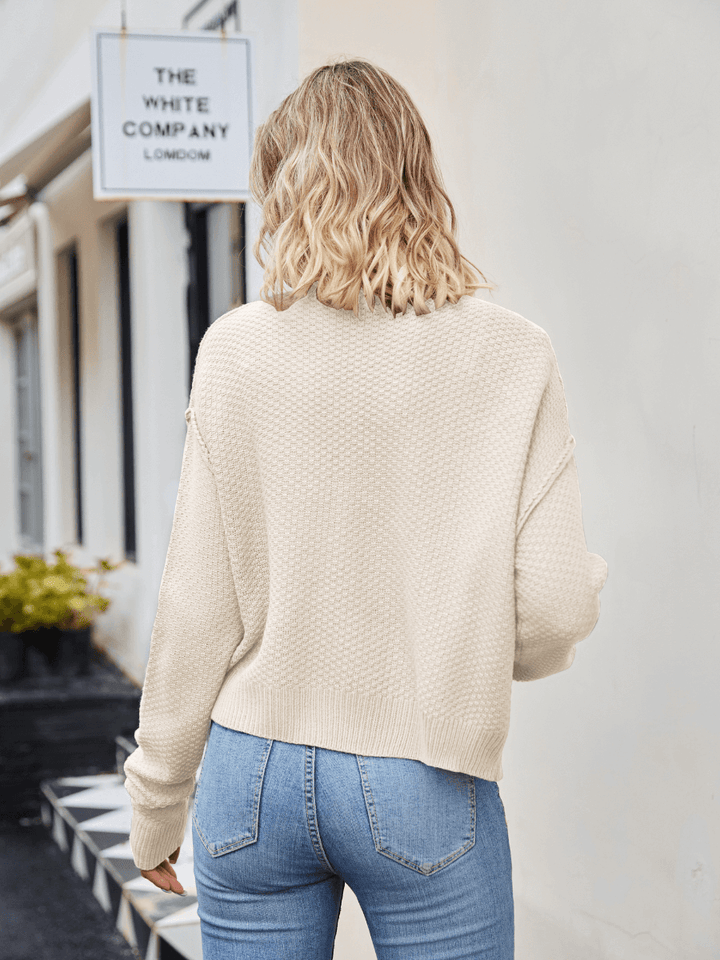 Beige Willow Crest Textured Cardigan