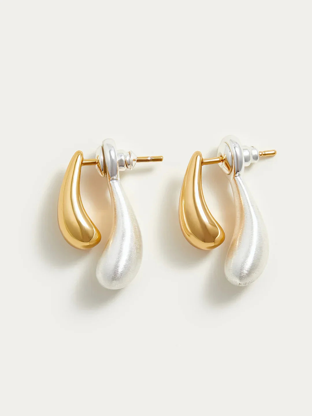 Always Elegant Two-Tone Water Drop Earrings