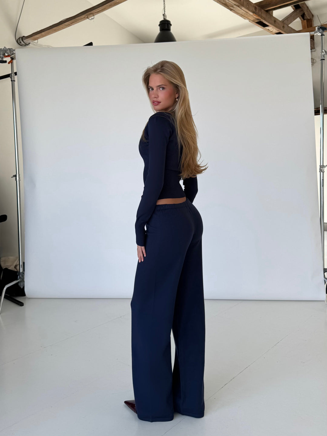 Knit trousers - dark blue