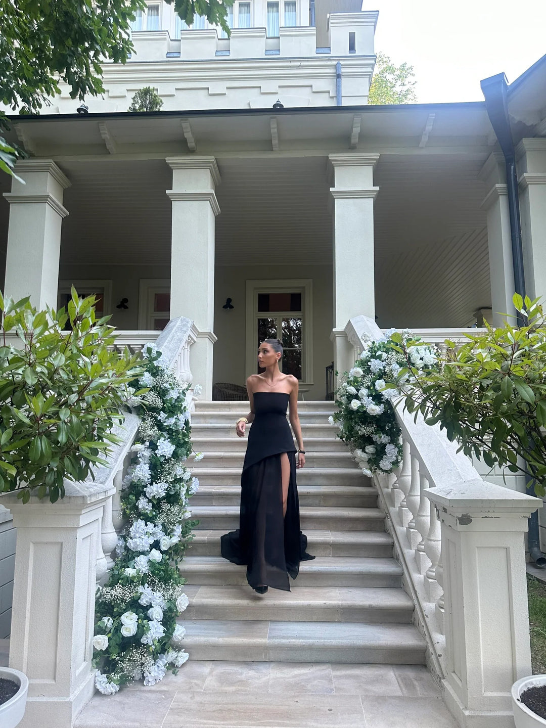 Elodie - Strapless Chiffon Gown