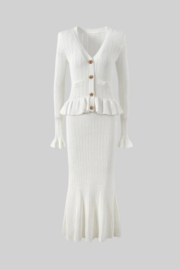 Marseille Elegance Knit Skirt Set