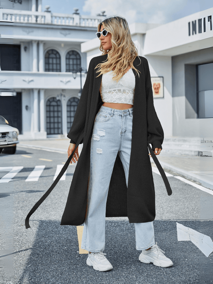 Black Skyline Drift Longline Cardigan