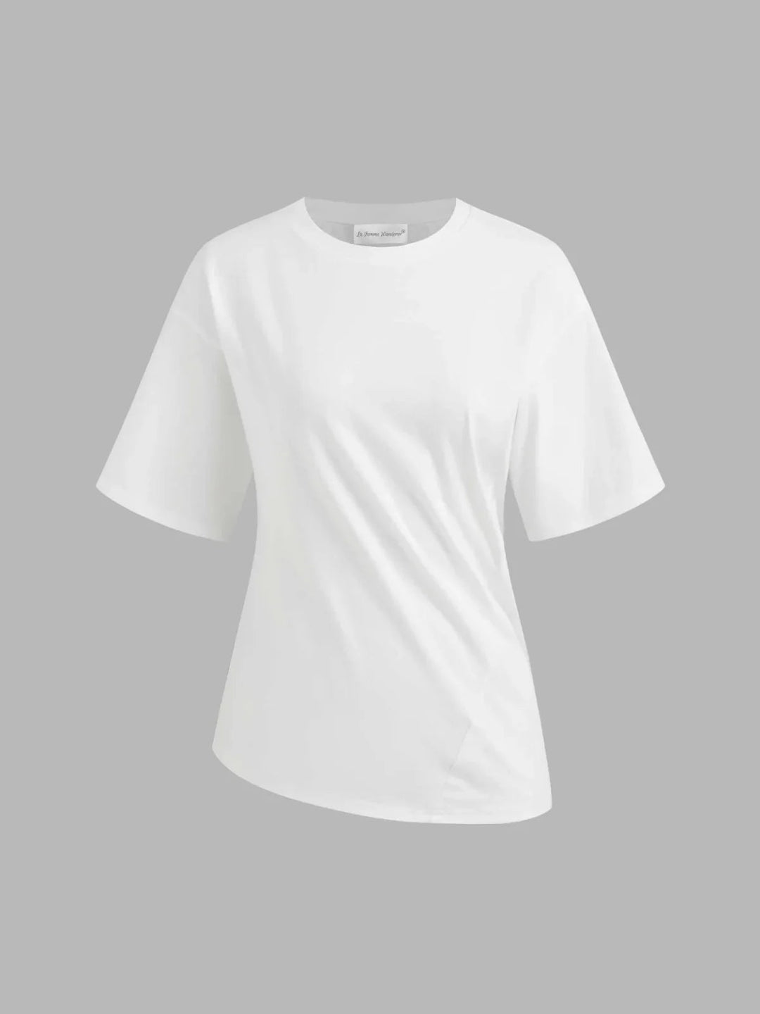 Smart Casual Cotton-blend Asymmetrical Hem Tee