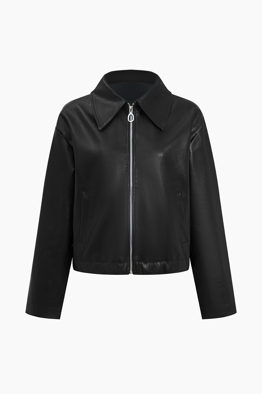 Brickhaus Zip-Up Faux Leather Bomber