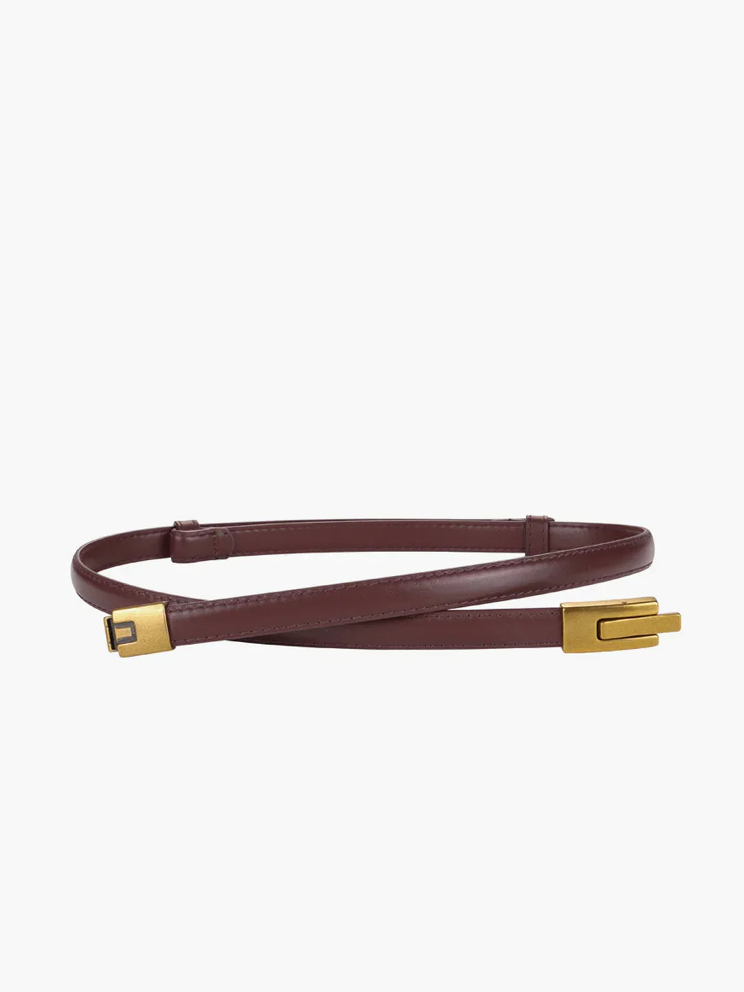 Leather Vintage Magnet Closure Slim Belt