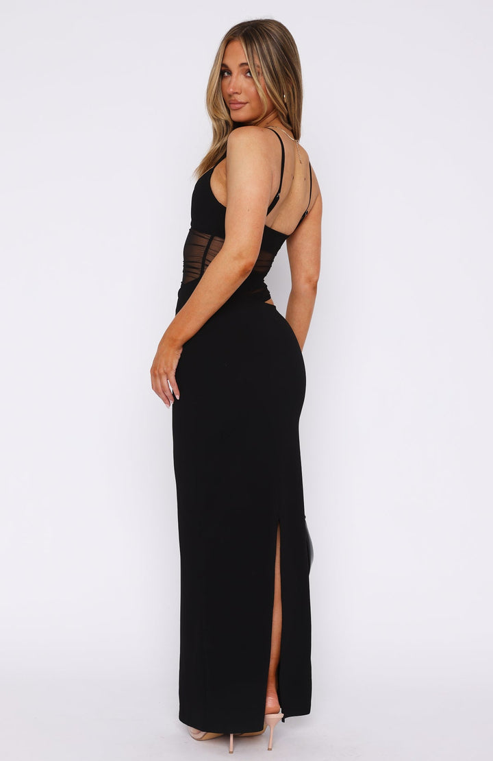 Aria - Mesh Cut-Out Maxi Dress