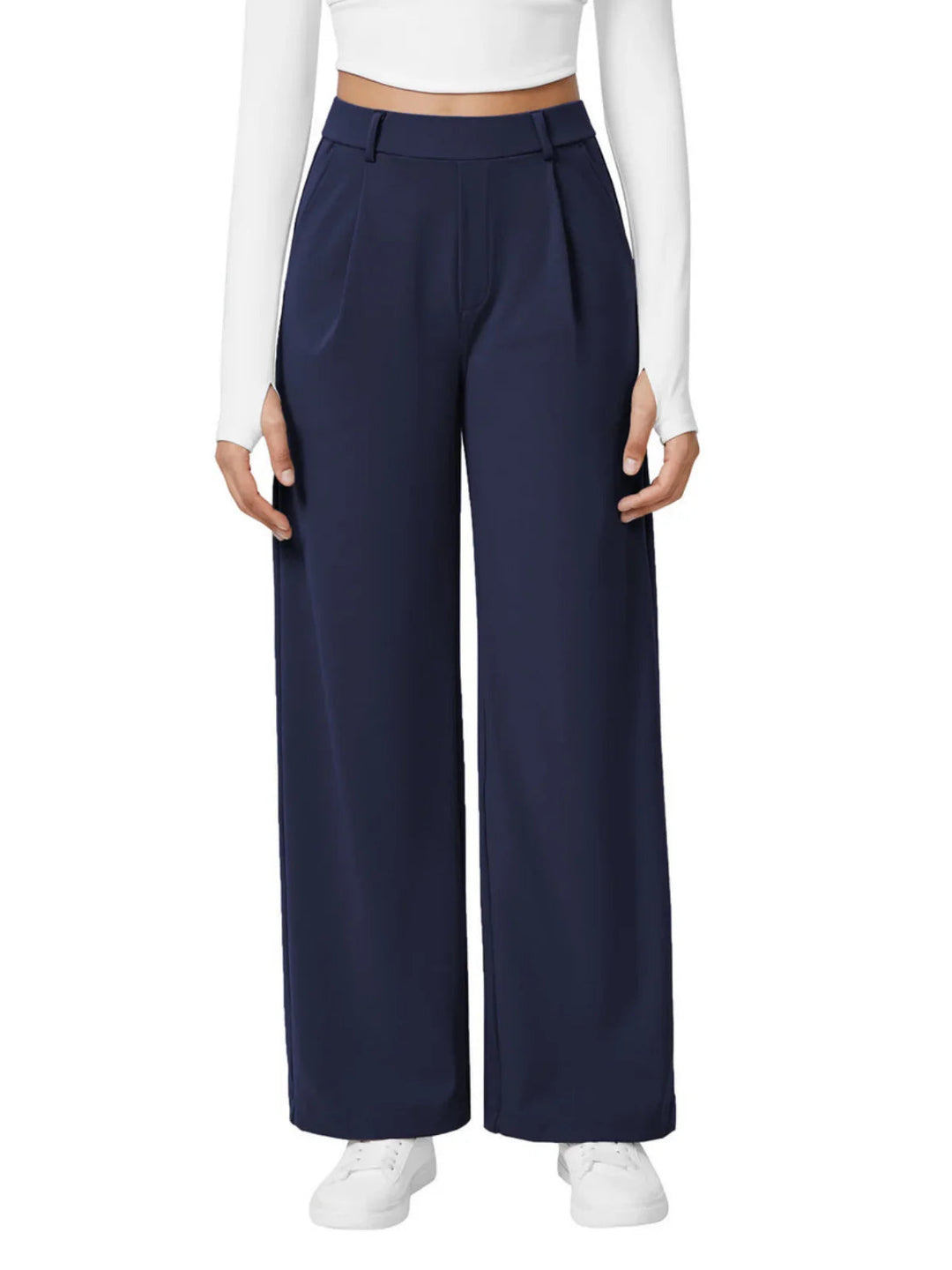 Effortless High-Waisted Wide-Leg Trousers
