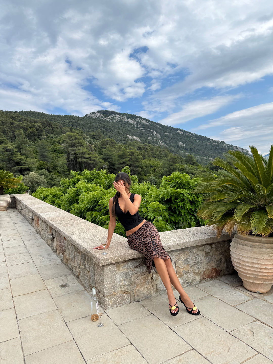 Basic lace top - black