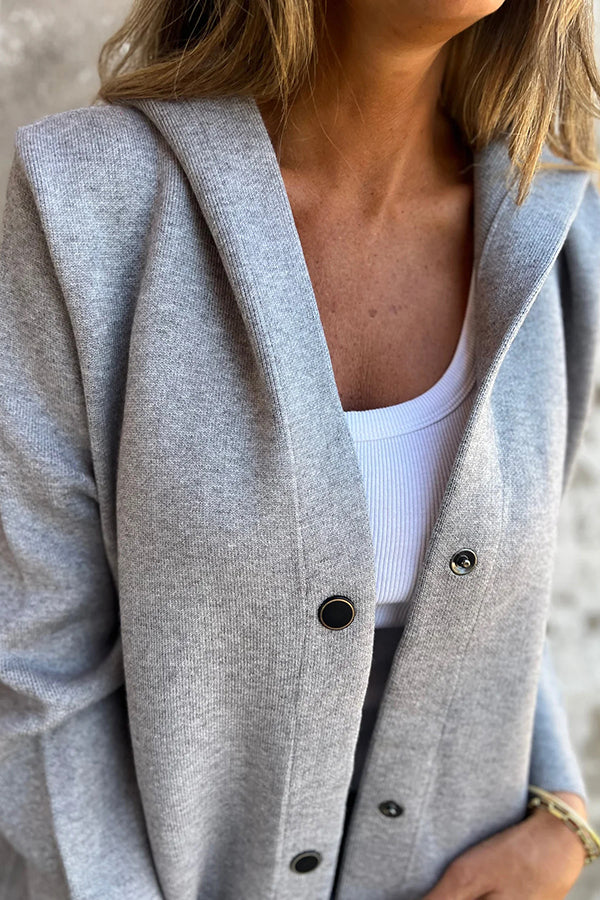 Slate Haven Hooded Button Coat