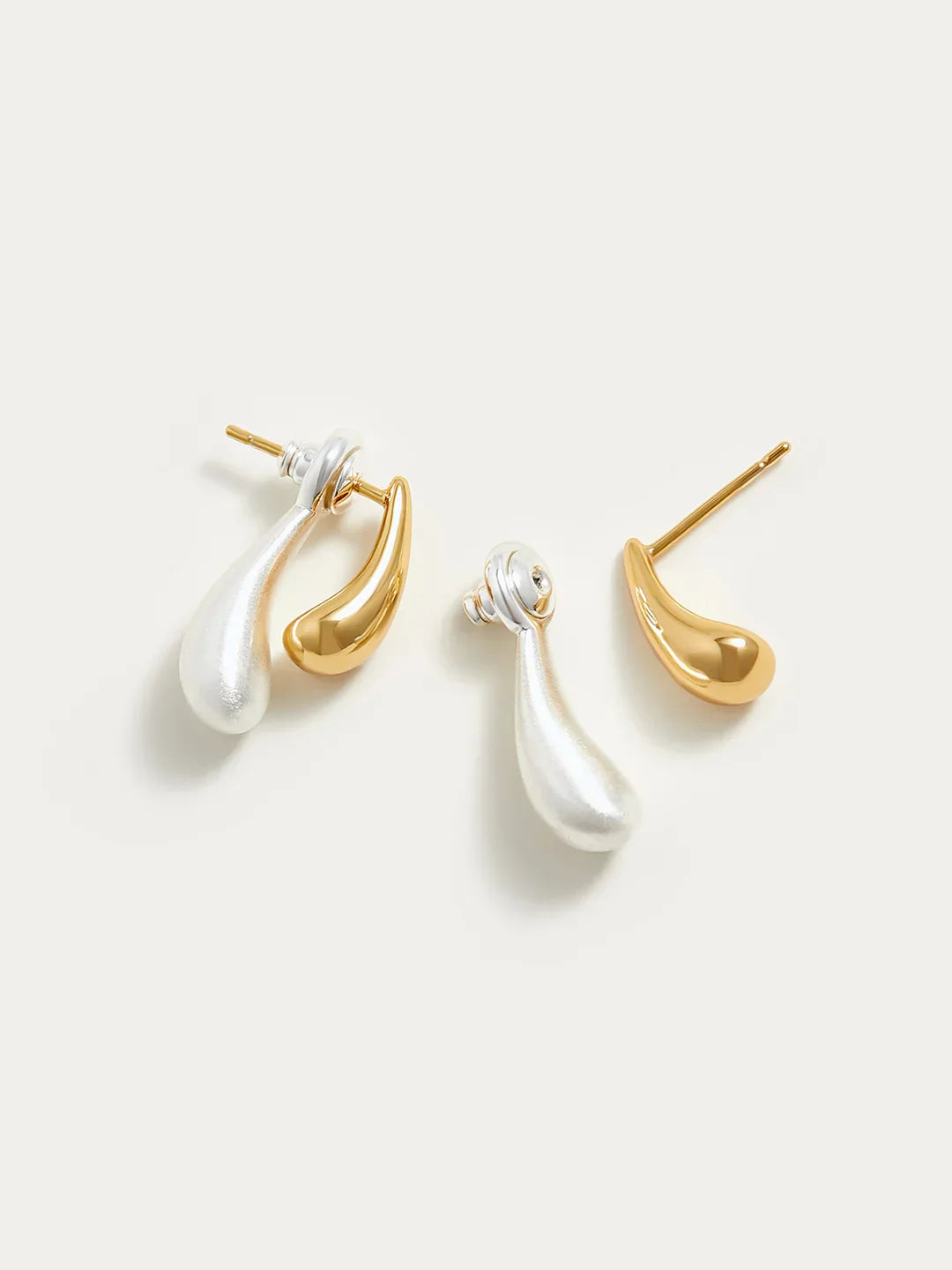 Always Elegant Two-Tone Water Drop Earrings