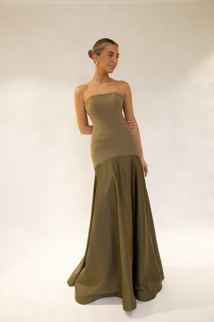 Katrina - Strapless Satin Gown