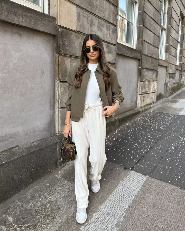 Sloane Zip-Up Bomber Jacket