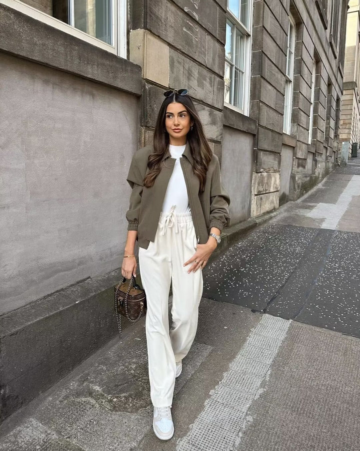 Sloane Zip-Up Bomber Jacket