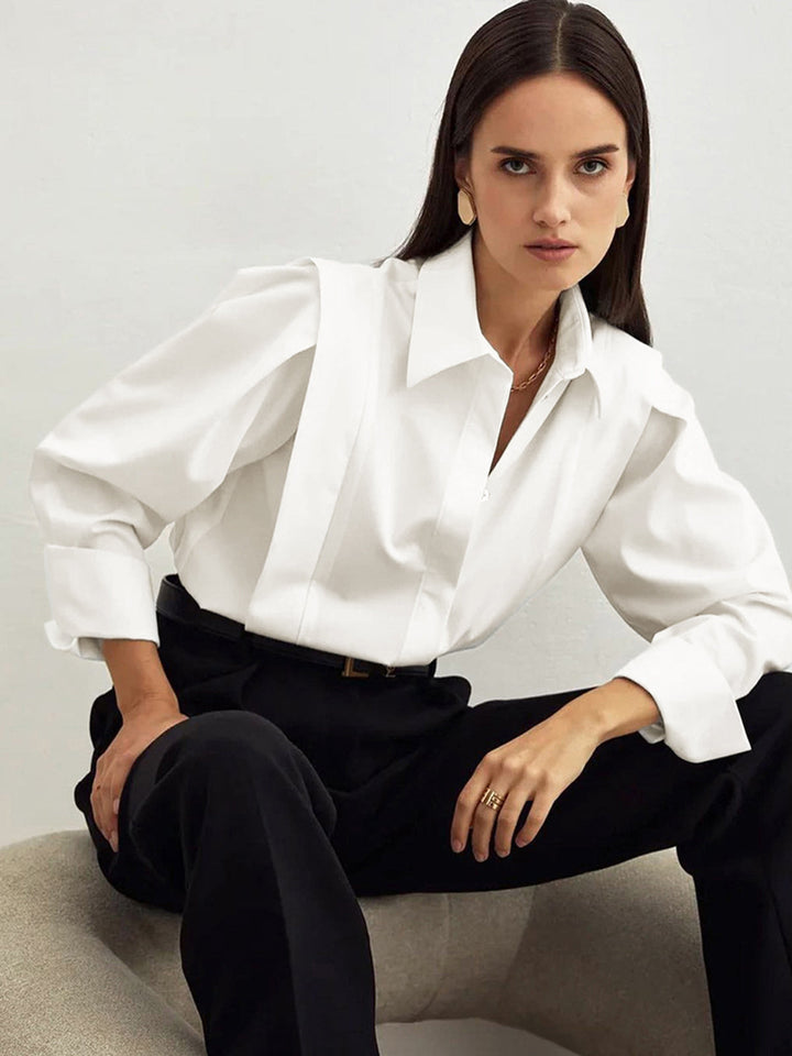 Structured Puff Sleeve Button-Up Shirt